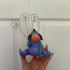 Vintage Disney Enesco Eeyore Photo Holder Figurine Winnie the Pooh Flower